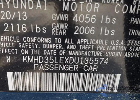 2013 Hyundai Elantra Gt из США, поврежденный, VIN KMHD35LEXDU135574